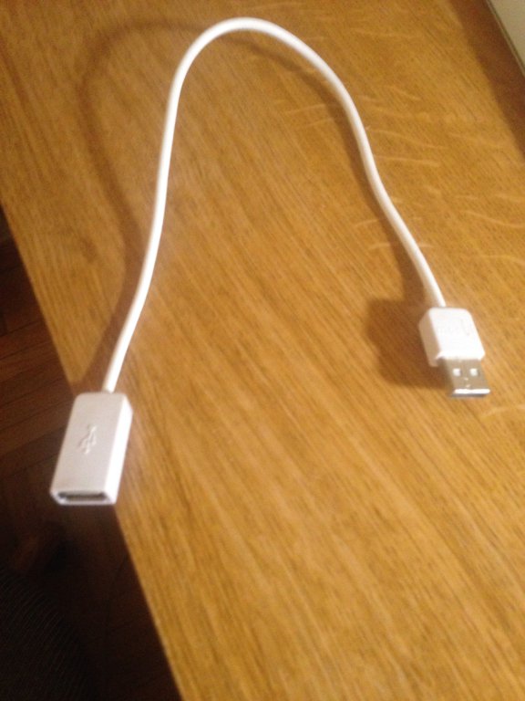 USB extension cord 3' long