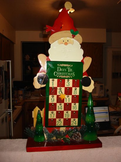 Gorgeous 22" tall Santa Countingdown To Christmas Calendar