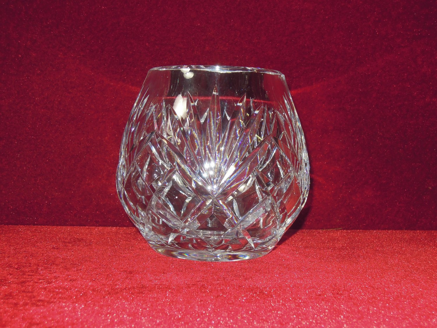 Glass Rose Bowl Vase Leaves Radiant Star