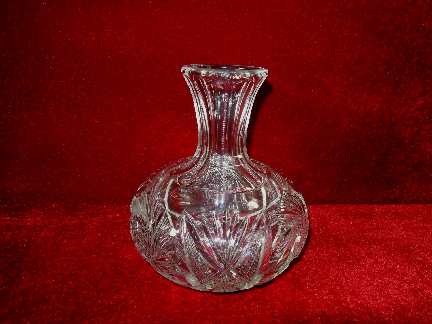 Crystal Carafe Hobstar Pinwheel Fan Radiant Star Zipper Neck