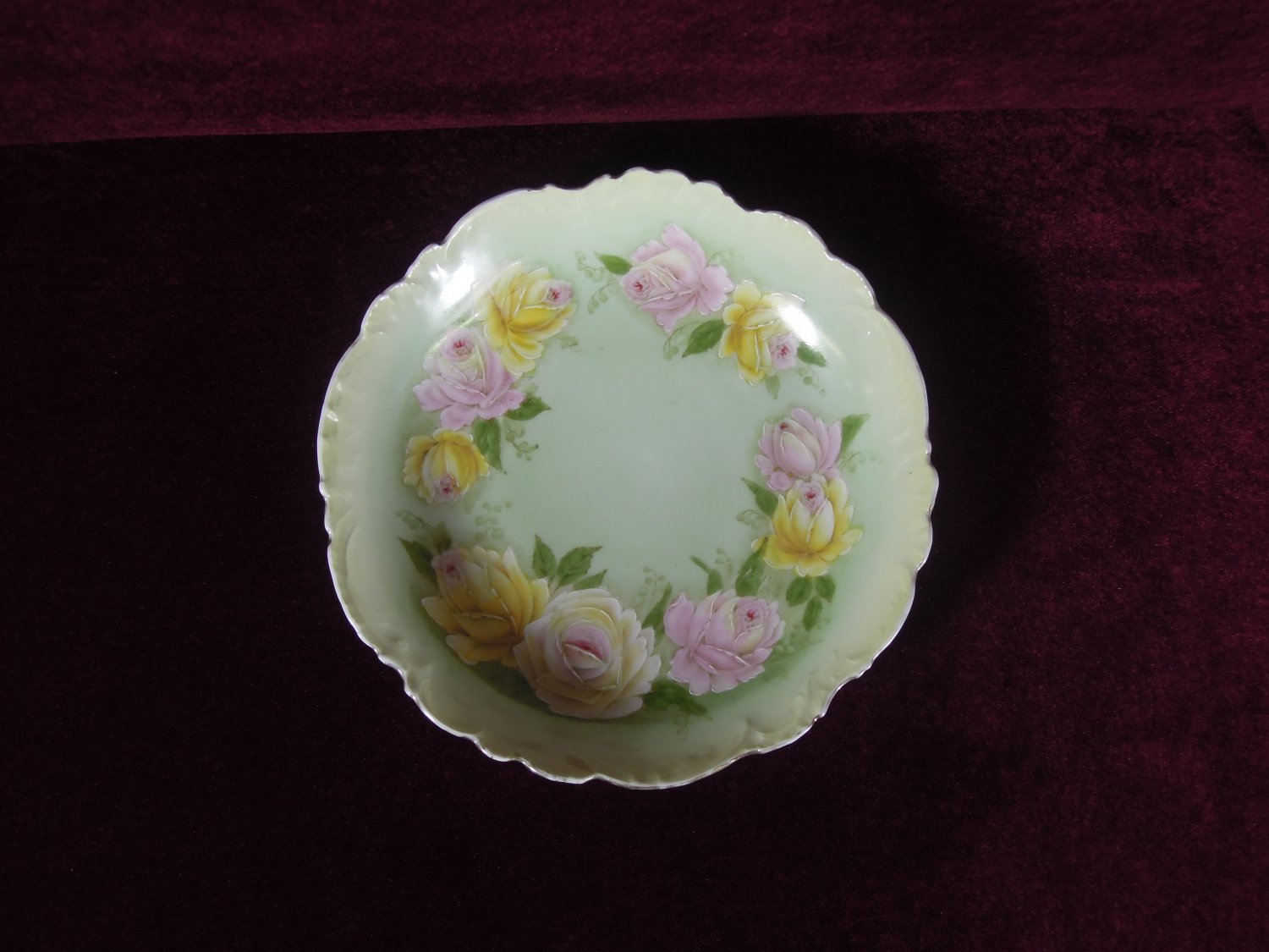 Antique P T Germany Porcelain Plate Roses