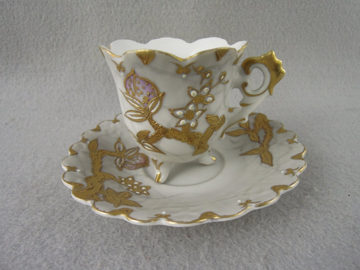Vintage Shofu hand painted Tea cup and saucer gold trim