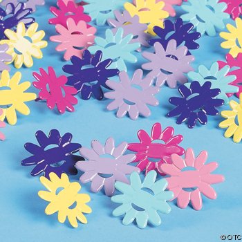 Bright Spring Colored Daisy Ribbon Brads