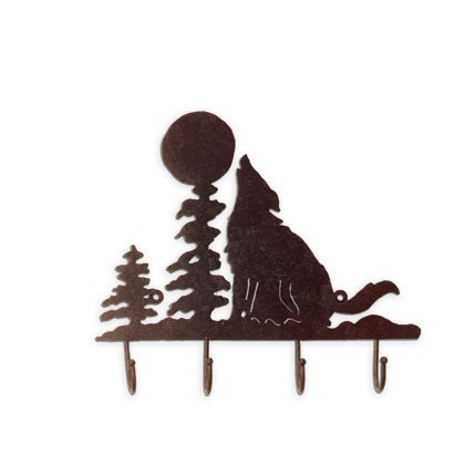 Rustic Metal Wolf Coat Hanger