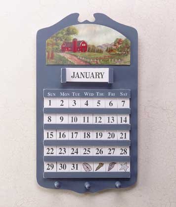 Barn Scene Wall Calendar & Key Holders