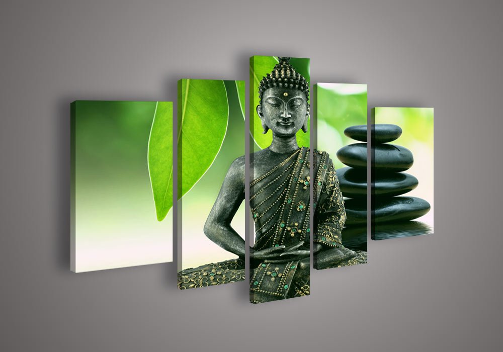 5stretched Panel Wall Art Religion Buddha Oil Painting On Canvas Ready to hang