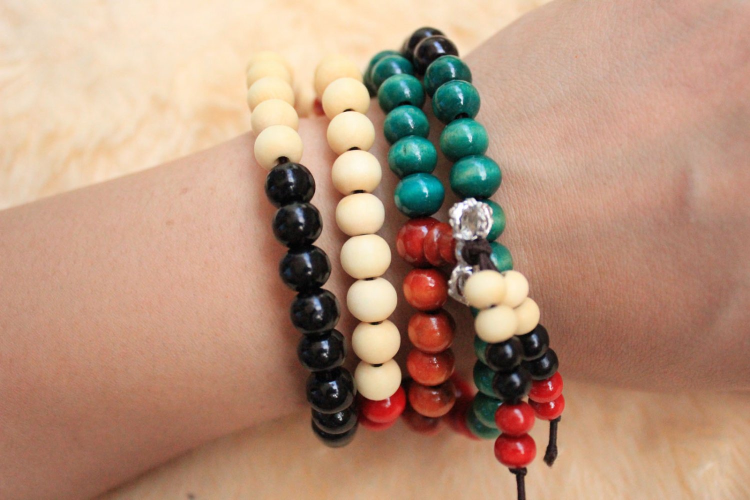 Buddha Bracelets Sandalwood 108PCS Buddha Bead Buddhist Lucky Stretchy Strand Bracelet Jewelry