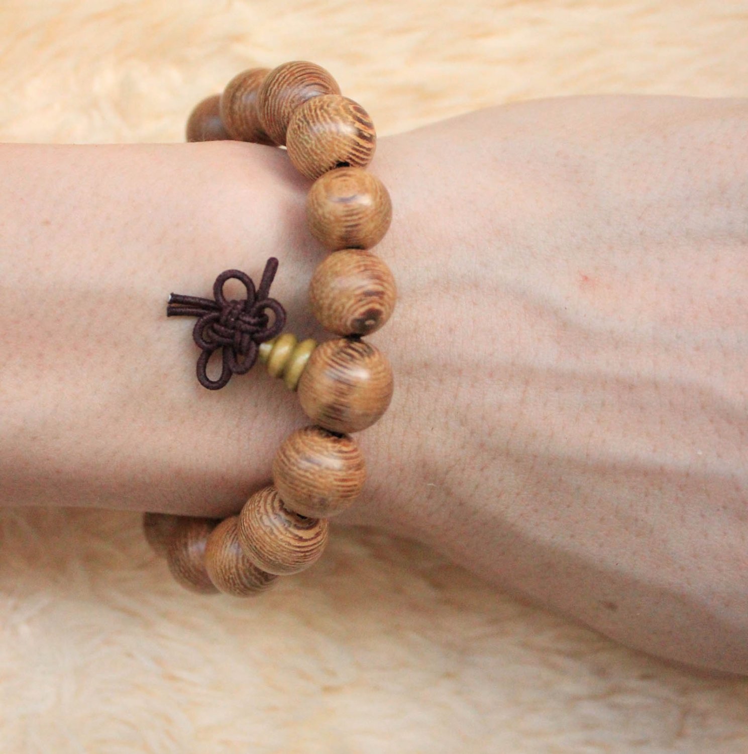 Buddha Bracelets Sandalwood 16 Buddha Bead Buddhist Lucky Stretchy Strand Bracelet