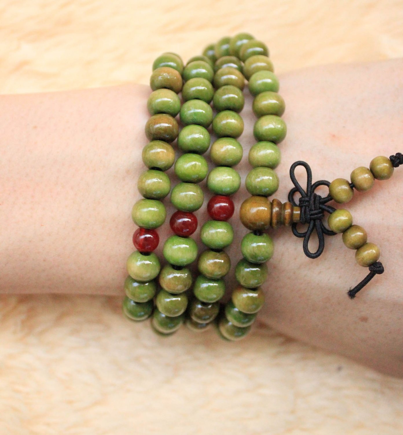 Traditional Original Red Wood Mala Beads Sandalwood Buddha Beads