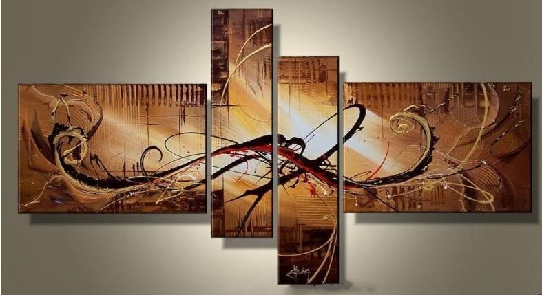 Framed!! Large Size Wall Art 100% Handmade Abstract Oil Painting on Canvas