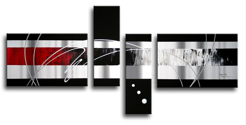 Framed!! Handmade Abstract Oil Painting On Canvas Black White And Red Home Decoration Wall Art