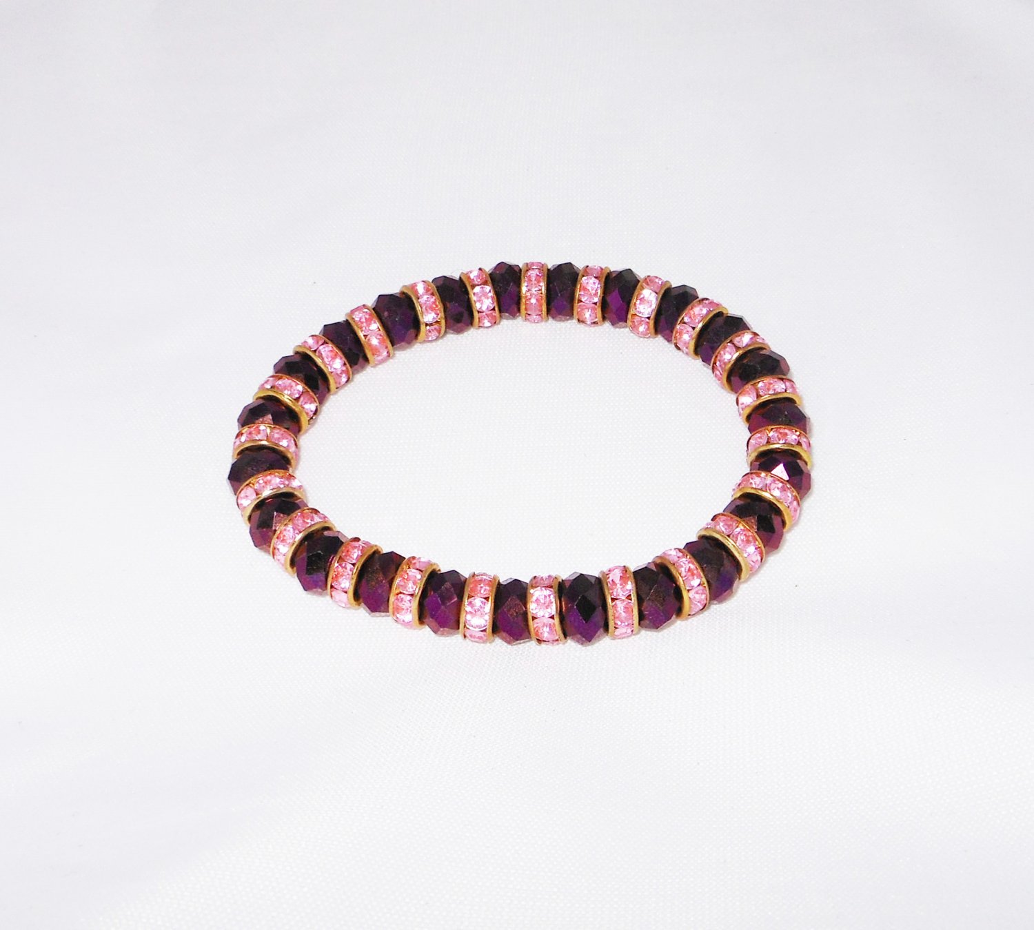 Purple Crystal Stretchy Bracelet