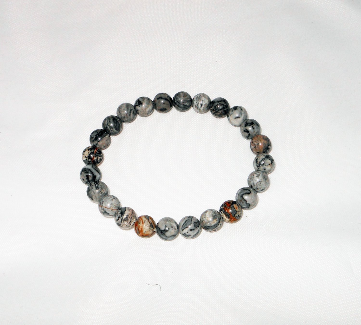 White Marble Stretchy Bracelet