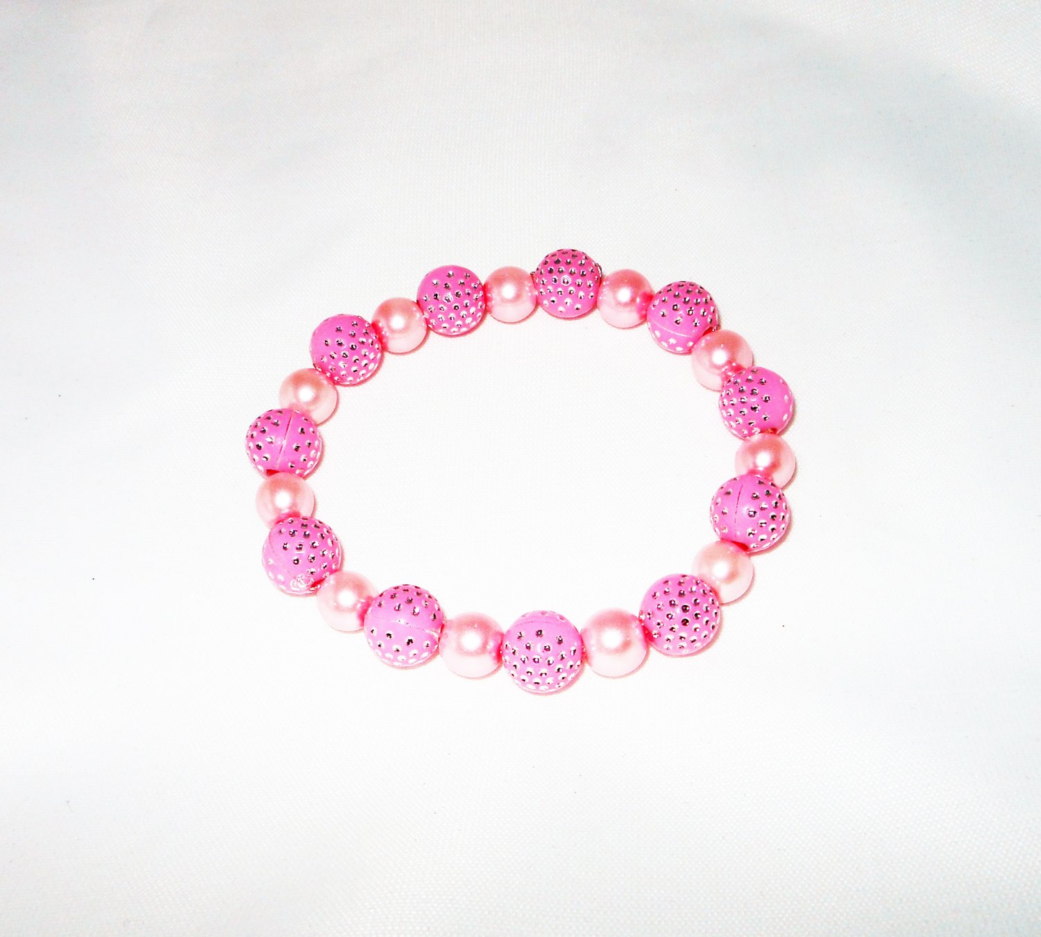 Pink Plastic Stretchy Bracelet