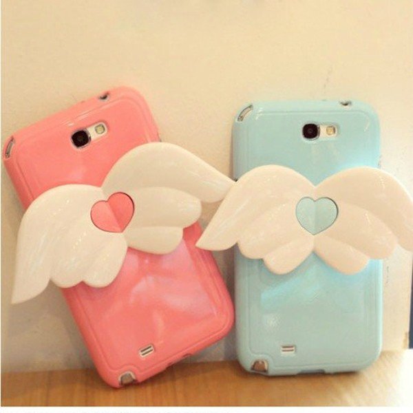 HOT Angel Loving Heart Back Case for iPhone 4/4S/5/Samsung Galaxy Note II N7100/ S III i9300