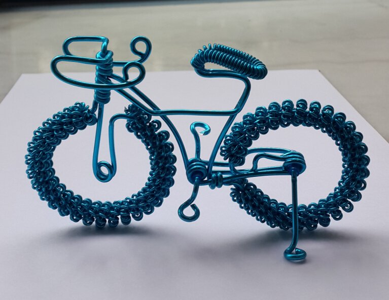 unique custom handmade gift wire bike blue bicycle birthday presents