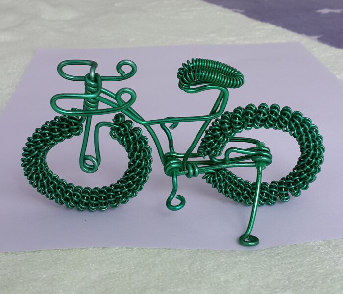 unique custom handmade gift wire bike green bicycle birthday presents