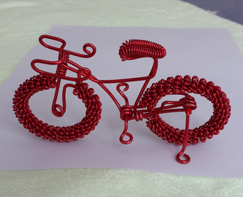 unique custom handmade gift wire bike red bicycle birthday presents