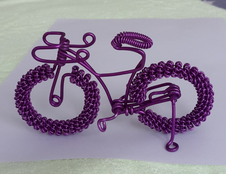 unique custom handmade gift wire bike Violet bicycle birthday prese
