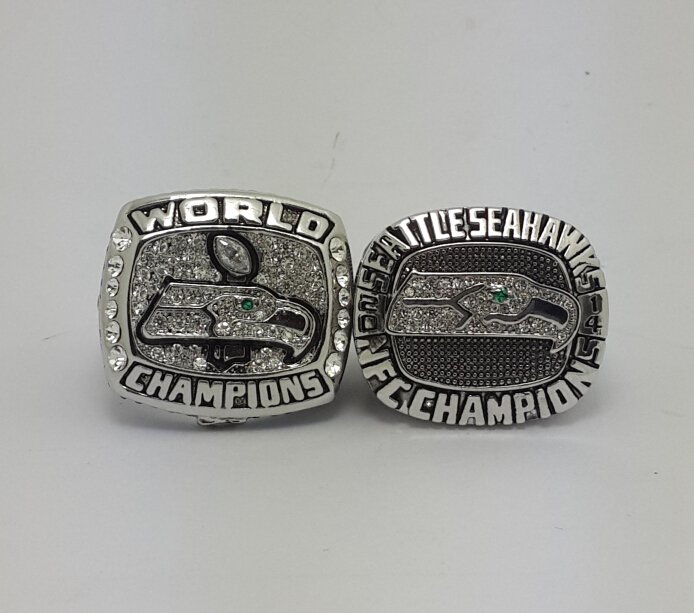 2013 2014 Seattle Seahawks NFC super bowl championship ring size 9-13 US 2 PCS