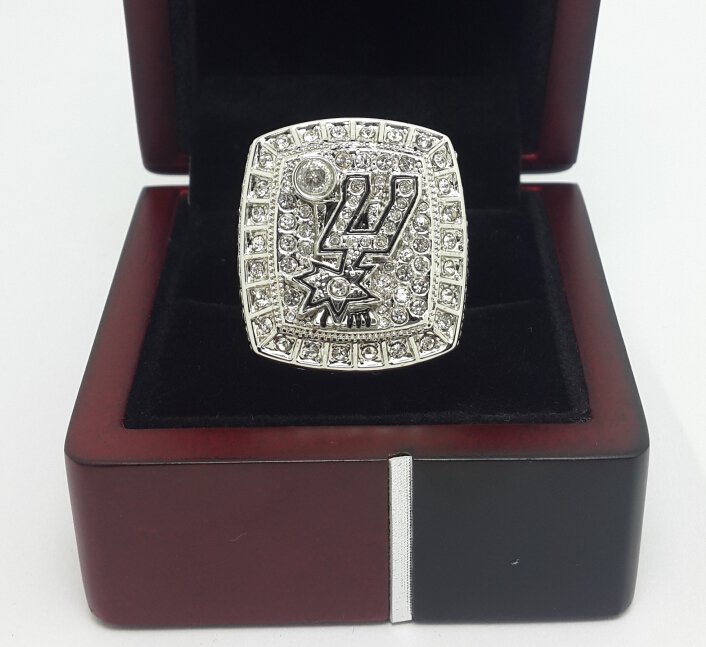 2014 San Antonio Spurs DUNCAN Basketball Championship ring replica size 9-13 US with wooden box