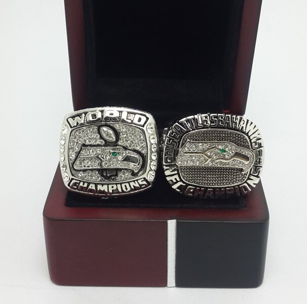 2013 2014 Seattle Seahawks NFC super bowl championship ring size 9-13 US 2 PCS with wooden box
