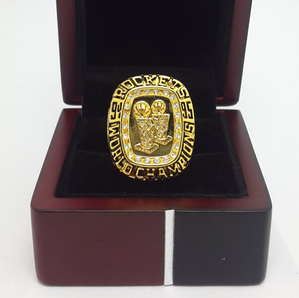 1995 Houston Rockets Basketball championship ring size 10 US Ola juwan with wooden box