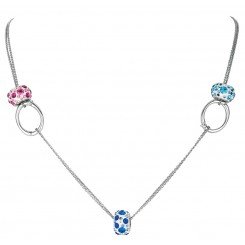 Personality bead charm jewelry collection double stranded Necklace with detachable ovals