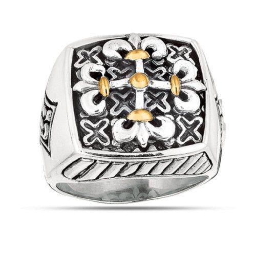 Phillip Gavriel Oxidized Maltese Ring In Sterling Silver & 18K Gold