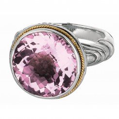 Phillip Gavriel 18kt Yellow Gold & Sterling Silver Round Pink Amethyst Ring. Size-06.