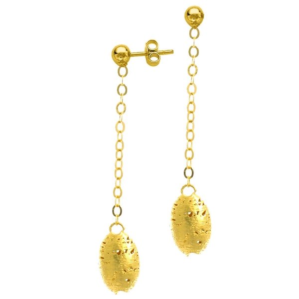Stil Novo jewelry - 14kt Yellow Gold Bead On Chain Drop Earrings