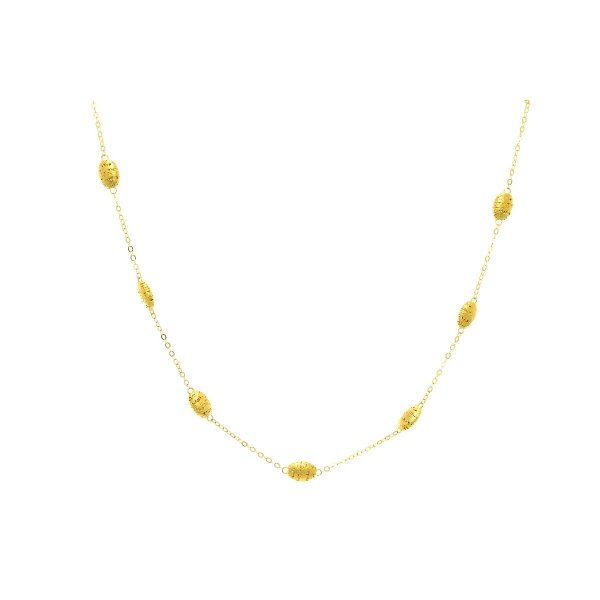 Stil Novo - 18" 14kt Yellow Gold Birds Nest Station Cable Chain Necklace