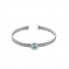 Montreaux collection bangle with sterling silver accents, blue topaz and 0.03twt round diamond