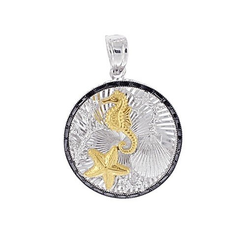 Royal Duet - Sterling Silver & 14K Gold Pendant rdp557