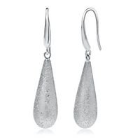 Stardust long teardrop earrings in sterling silver