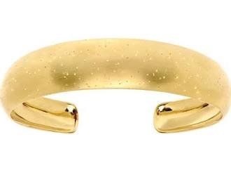 Stardust Sterling Silver Yellow Textured Cuff Bangle, crafted in 925 Sterling Silver. AGN1064