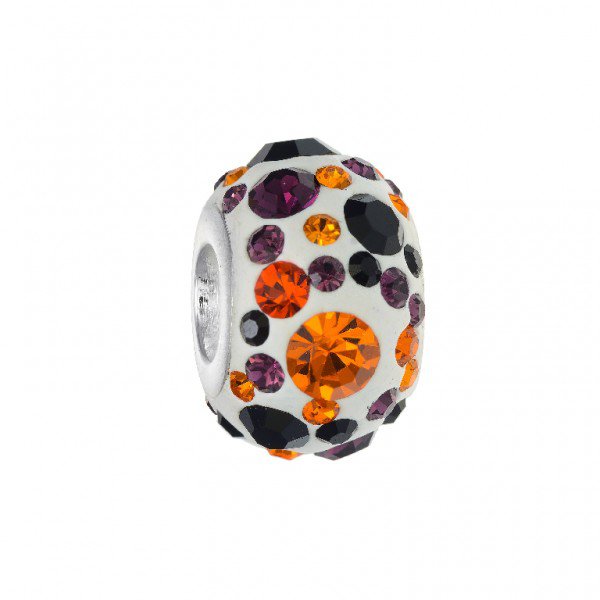 Personality orange and brownround crystal kaleidoscope bead