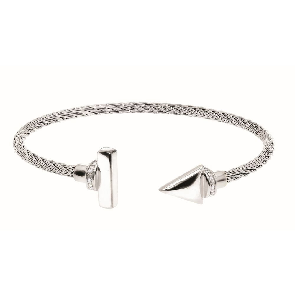 Montreaux Sterling Silver & Stainless Steel Bracelet With Diamond Accents