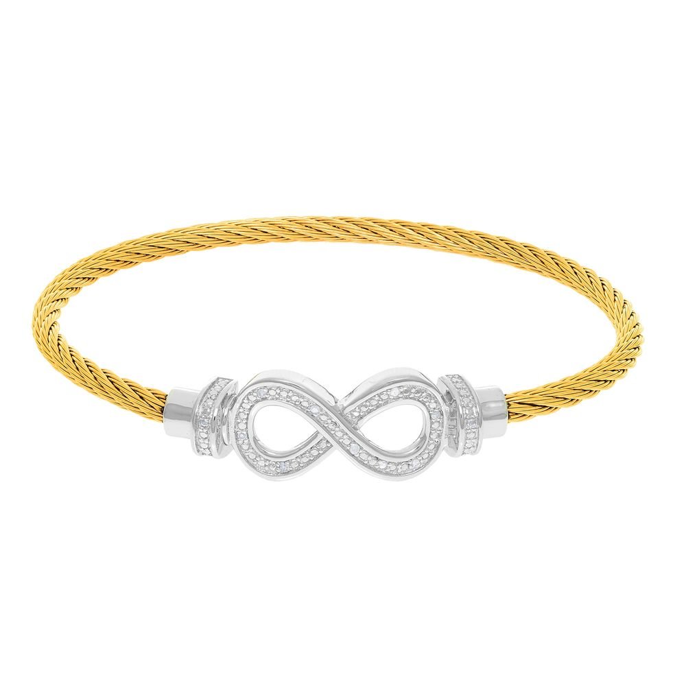 Montreaux Gold Twisted Cable Infinity Bracelet With Diamonds