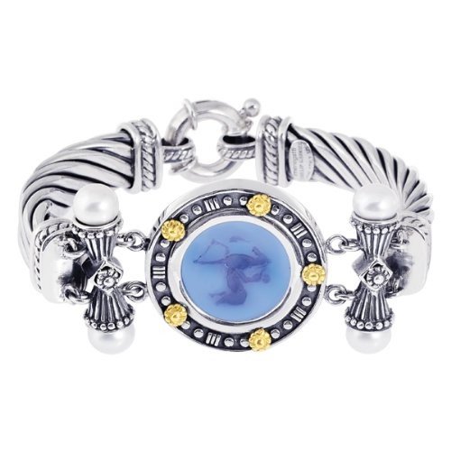 Phillip Gavriel 18k Gold & Sterling Silver Collection Bluino Cameo Bangle