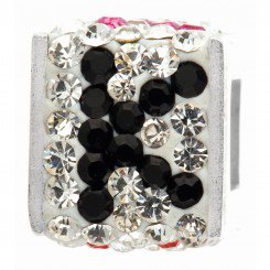 Personality jewelry collection Red+Blue+White Crystal Inital "K" Cube Bead