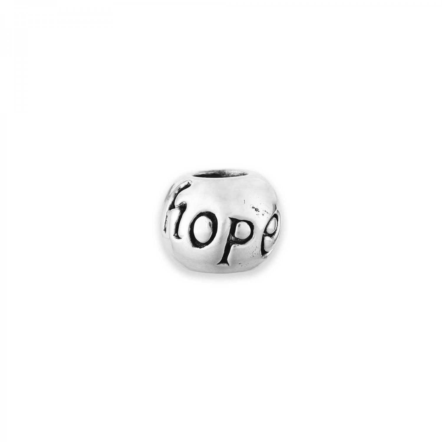 Personality Oxidized Sterling Silver "Hope" Bead