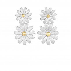Two Tone Graduated 2 Flower Fancy Post Earrings