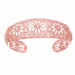 Textured Diamond Cut Graduated Cuff Bangle with Flower Pattern