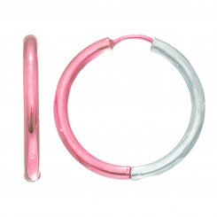 14kt Rose & White Gold 2.5x20mm Shiny Hoop Earring