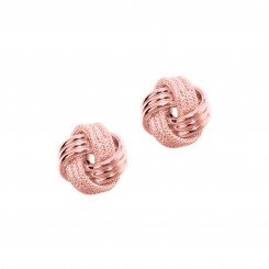 14kt Rose Gold Shiny & Textured 3 Row Love Knot Earring