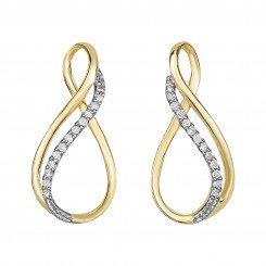 14K Yellow Gold & 0.10ct Diamond Earring