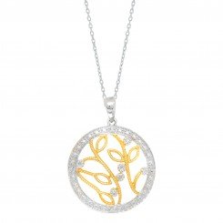Silver with Rhodium Yellow and silver Finish Leaf & Branch pendant