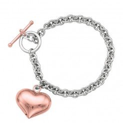 Sterling Silver bracelet with Rolo chain and Heart dnagle