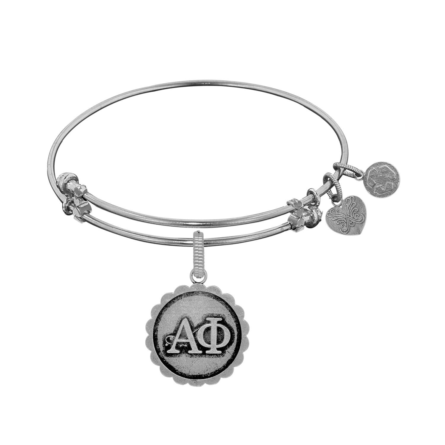 Angelica jewelry Collection Alpha Phi bracelet Brass with White Finish